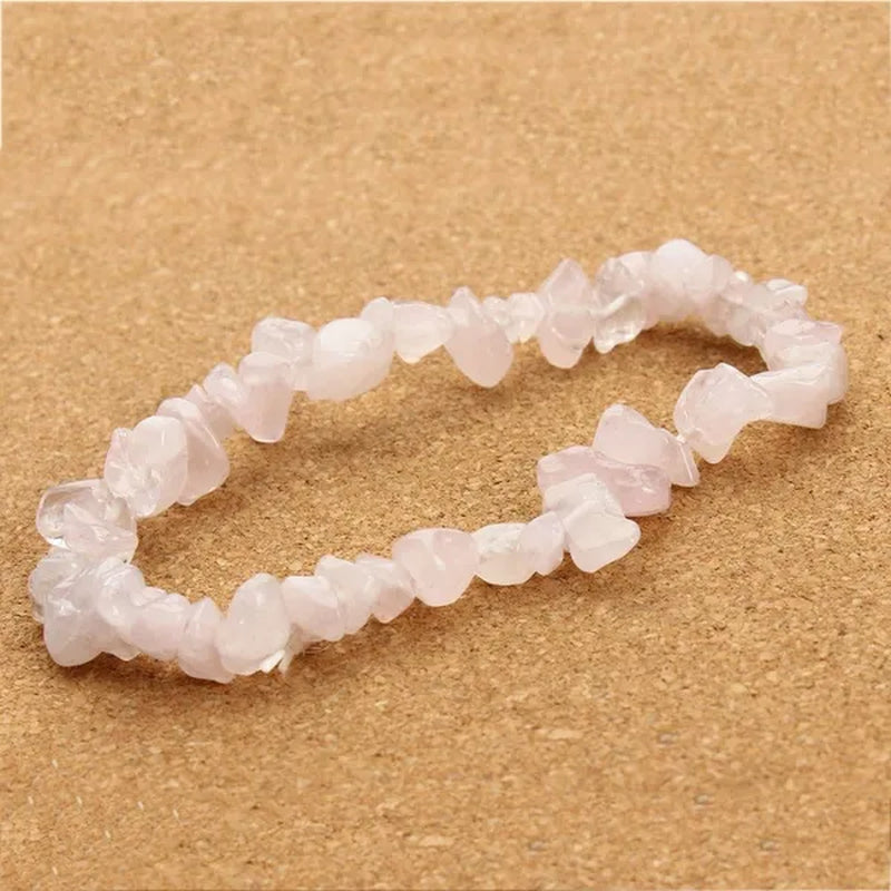 12pcs Gravel Natural Stone Bracelets For Women Amethyst Labradorite Beads Bangles Turquoise Rose Quartz Pulseiras Femininas