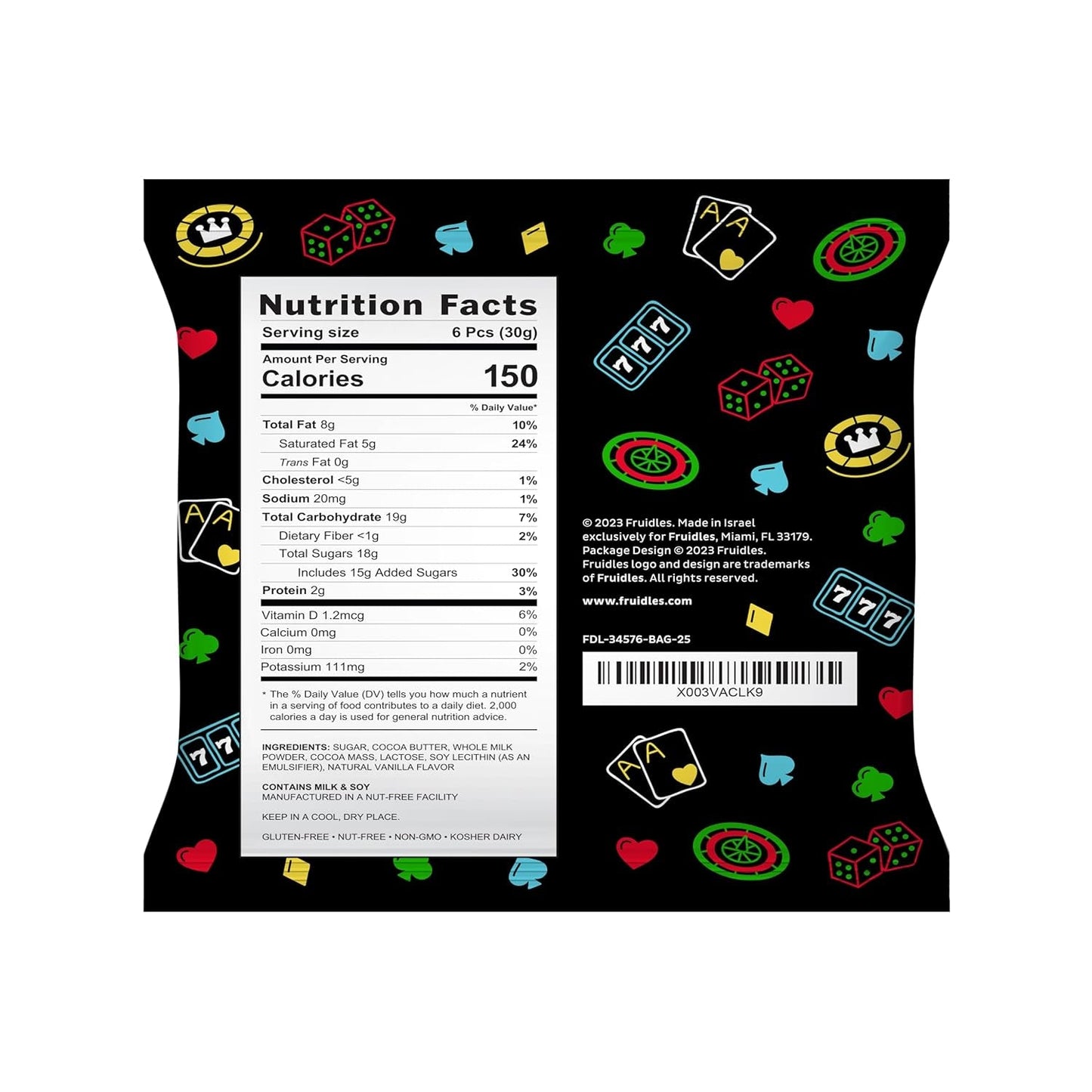 Casino Poker Chips, Belgian Milk Chocolate Coins, Kosher Certified Dairy, Non GMO (25-Pack)