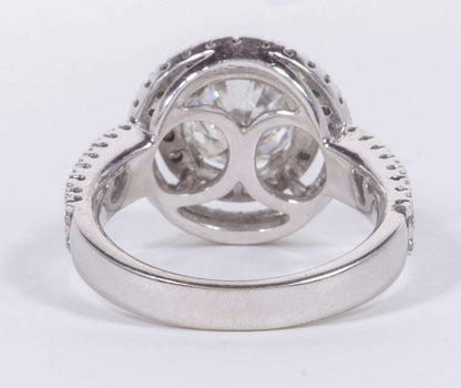 GIA Certified 1.70 Carat Round Diamond Double Halo Engagement Ring