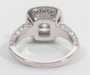 GIA Certified 2.03 Carat Cushion Cut Diamond Platinum Engagement Ring