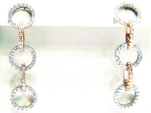 DIAMOND ROUND BR SHAPE DANGLE EARRING