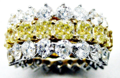 FANCY YELLOW RADIANT 16 STONE ROUND BRILLIANT SHAPE DIAMOND 32 PIECE ETERNITY