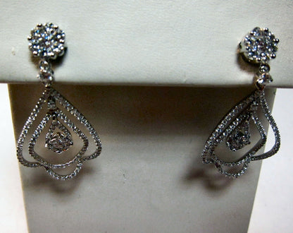 2.00 CT F COLOR VS1/2 CLARITY GRADE DIAMOND EARRING ROUND SHAPE 18 K WHITE GOLD