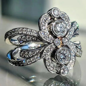 Trendy 925 Sterling Silver Unique Diamond Rings for Women Daily Casual Accessories Anniversary Gift