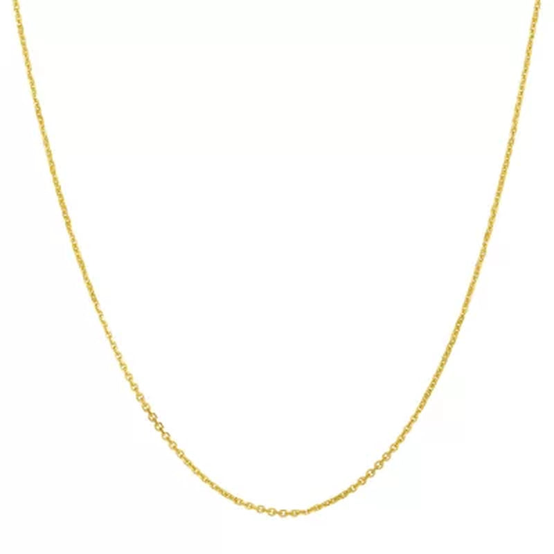 Adjustable Cable Link Chain Necklace, .90Mm in 14K Gold