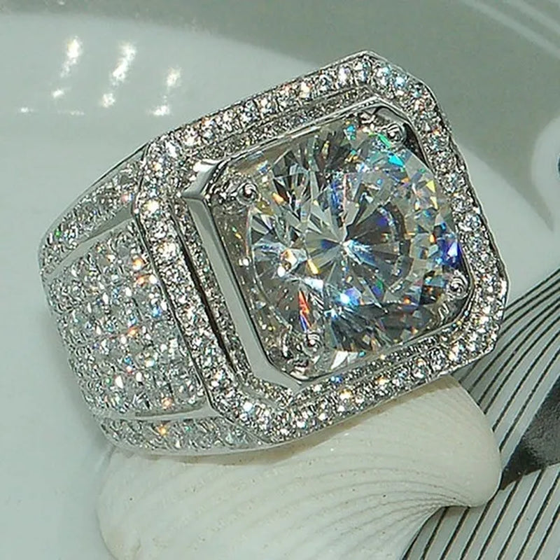 925 Sterling Silver Natural 2.8CT Yellow Topaz Ring Women Men Wedding Engagement