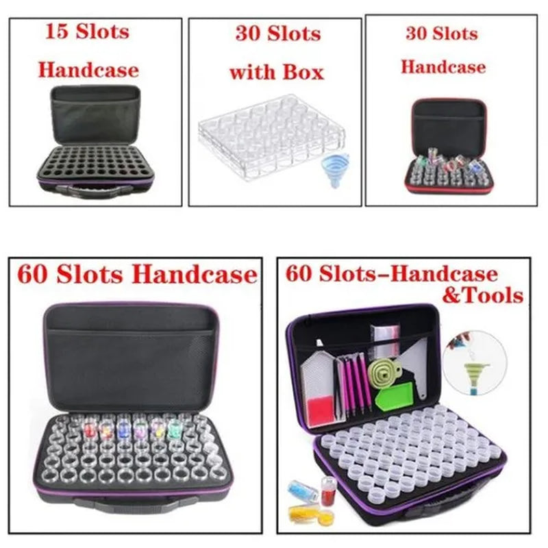 DIY Diamond Painting Accessories 15/30/ 60-Slot Diamond Painting Storage Box Tools for Diamond Art Embroidery Bead Storage