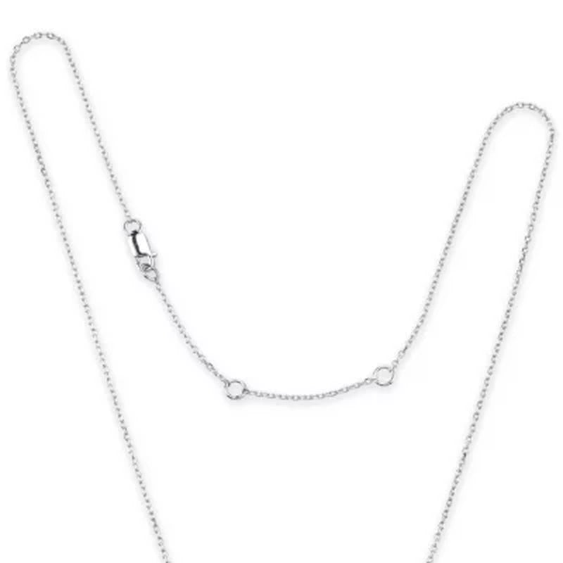 925 Sterling Silver Dancing Lab Created White Sapphire Pendant and Earring Set