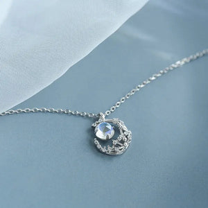 Exquisite Fashion Zircon Set Gem Moon Necklace Elegant Women's Pendant Necklace Fairy Necklace Exquisite Fashion Accessories Lover's Gift Necklace Anniversary Christmas Gift Jewelry