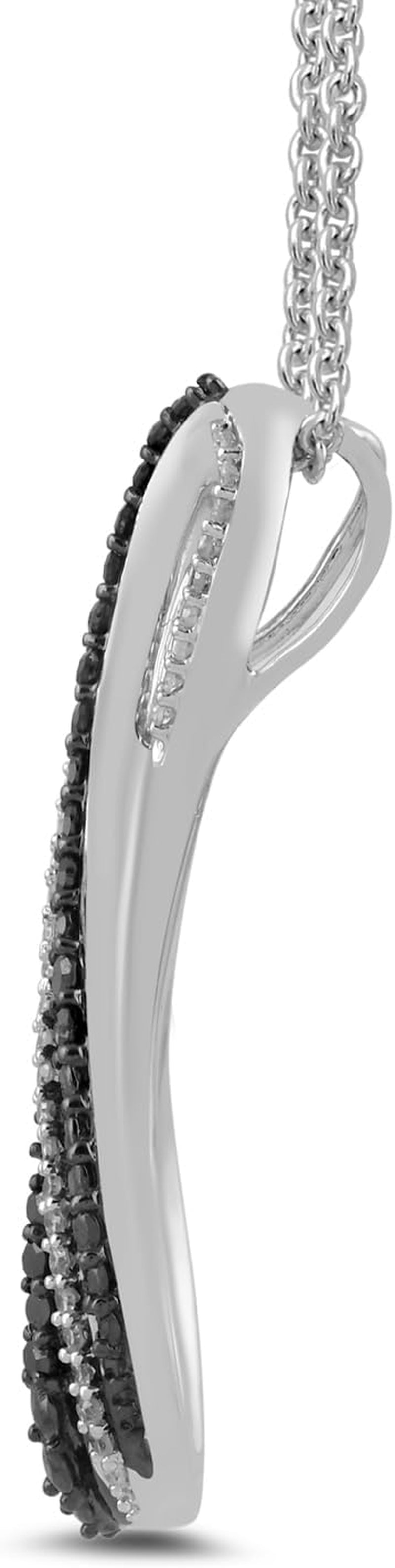 Sterling Silver Black and White Diamond Infinity Pendant Necklace (1/3 Cttw), 18" (Previously Amazon Collection)