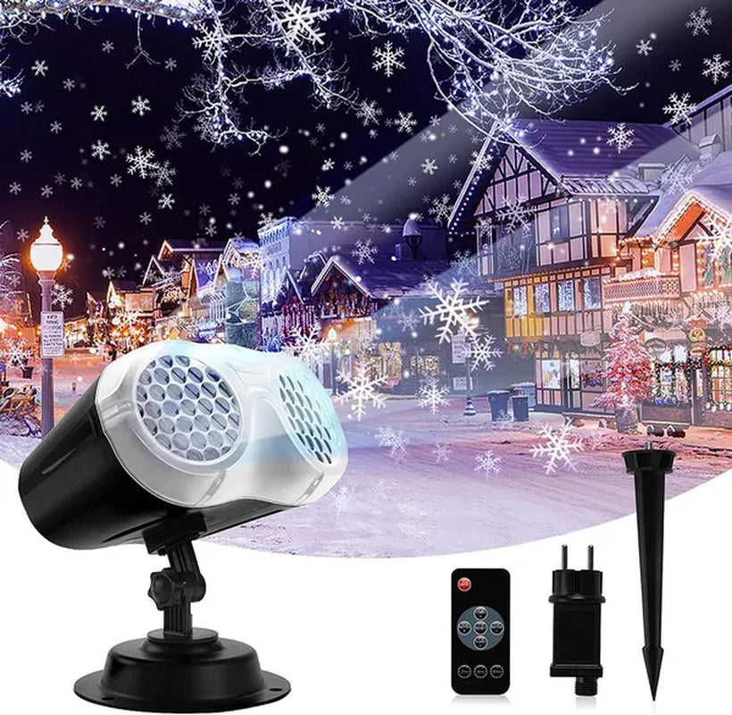 Christmas Projector Lights, Indoor Outdoor LED Snowflake Projector, Remote Control IP65 Waterproof Projection Lamp, for Christmas, Wedding, Party