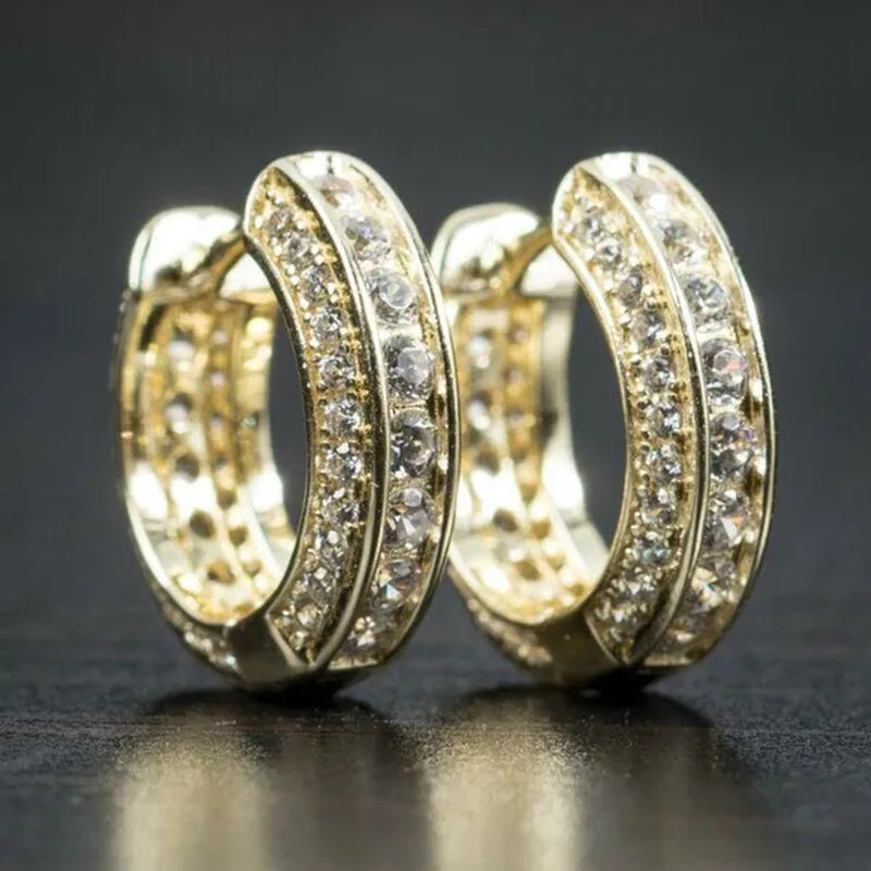 Mens Earrings Jewelry Trendy Silver Plated & Gold Earring Men Women Micro Pave Lab Diamond Hoop Earring Daily Casual Party Gold Earrings Silver Earrings