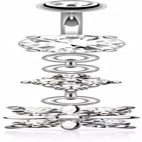 Surgical Steel Paved Diamond with 4 Quadrant CZ Drop Dangle Belly Navel Ring