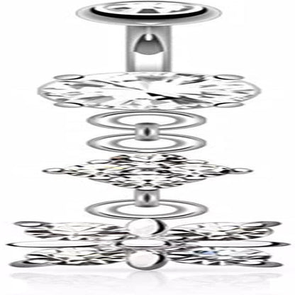 Surgical Steel Paved Diamond with 4 Quadrant CZ Drop Dangle Belly Navel Ring