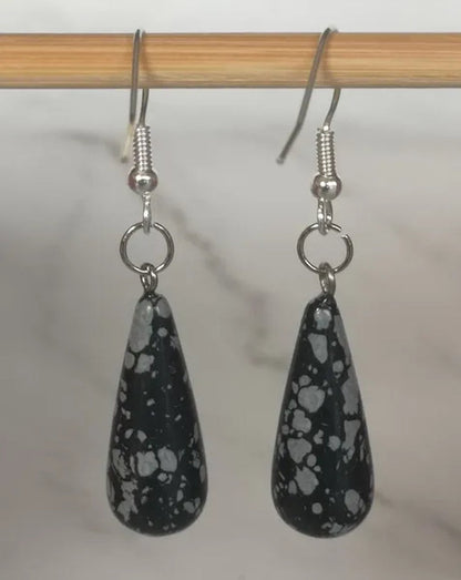 1Pair Option 29X10MM Water Drop Amethyst Clear Quartz Lapis Lazuli Turquoise Rose Quartz Opal Tiger Eye Drop Earrings
