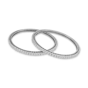 Enterprises 27081 4 CT round Diamond Ladies Bangle Fine - 14K White Gold