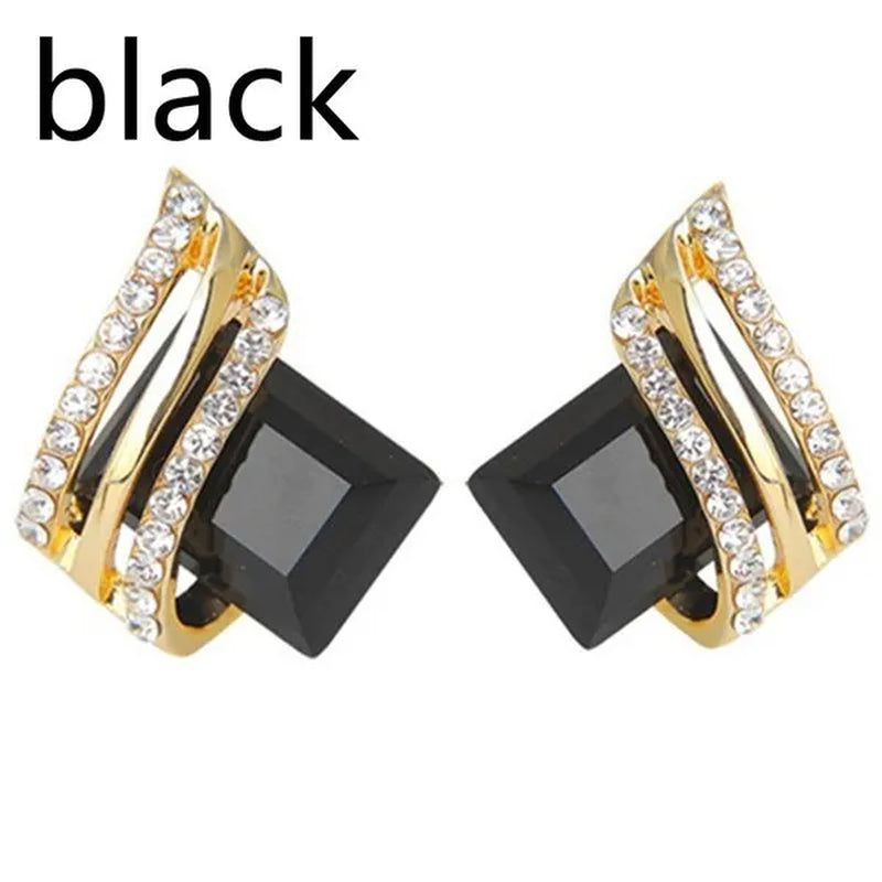 Fashion Temperament Women's Cubic Zirconia Earrings Large Red Zircon Stud Earring Engagement Wedding Earrings Birthday Party Anniversary Gift Jewelry