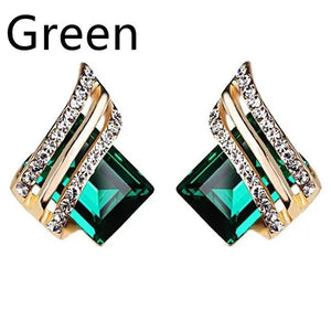 Fashion Temperament Women's Cubic Zirconia Earrings Large Red Zircon Stud Earring Engagement Wedding Earrings Birthday Party Anniversary Gift Jewelry