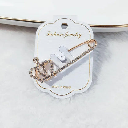 Women Brooch Pins Sweater Shawl Clips Crystal Brooches, Safety Pins Dress Shirt Clips for Women Rhinestone brooch women's anti slip button clothing accessories