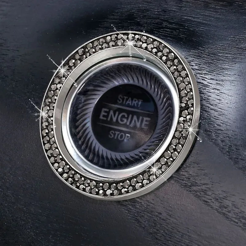 New Car One-Key Engine Start Stop Ignition Push Button Decorative Circle Ring Keyless Cover Trim Crystal Diamond Parts Decorate - WORLD TIME VISITS