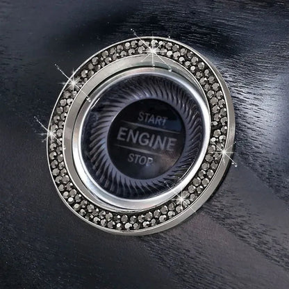New Car One-Key Engine Start Stop Ignition Push Button Decorative Circle Ring Keyless Cover Trim Crystal Diamond Parts Decorate - WORLD TIME VISITS