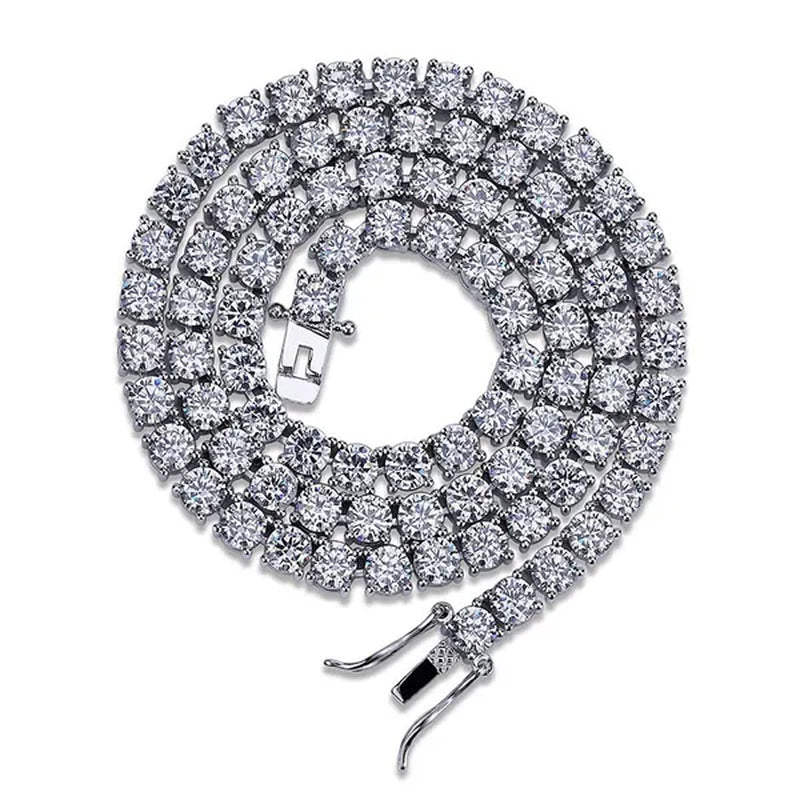 Necklace for Women Gorgeous Men's Gold Tennis Chain Icy Diamonds Hip Hop Choker Chain Necklace Bling Jewelry 18-30 Inches