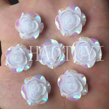 60pcs 10mm New fashion style Flower Rhinestone AB Resin Flatback handsewing gem stones crystal