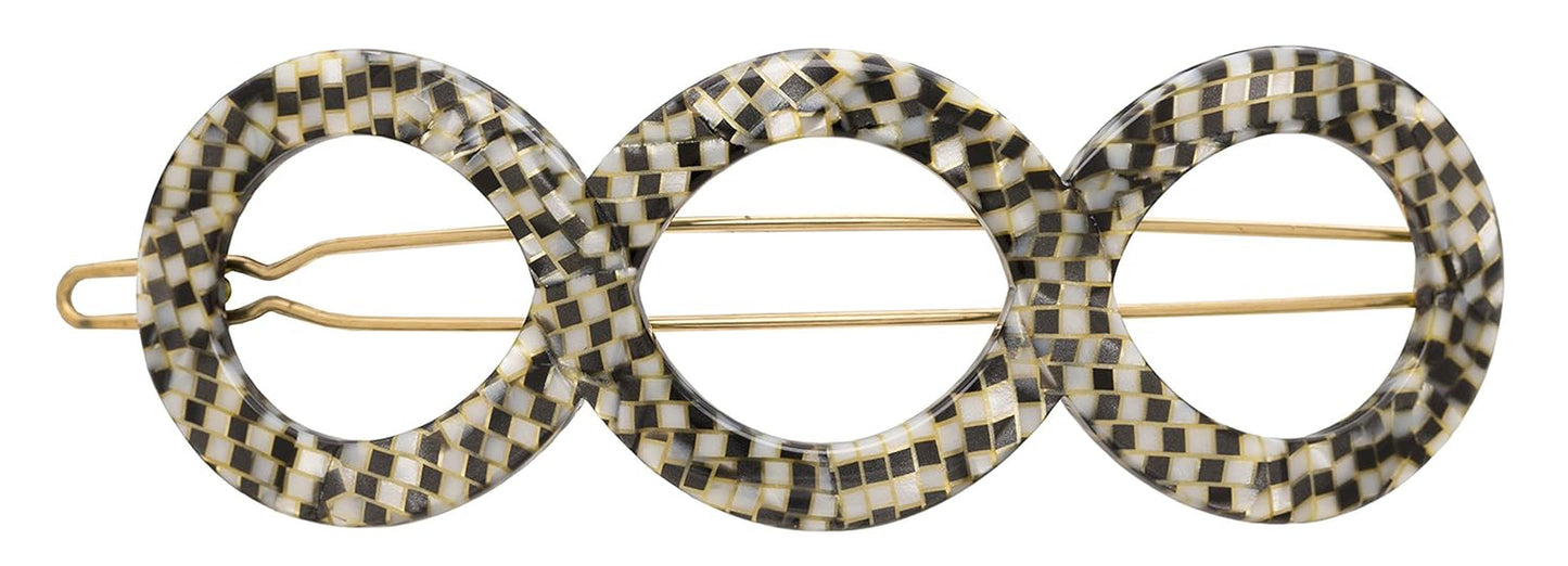 Triple Circle Tige Boule Barrette - Opera Silver