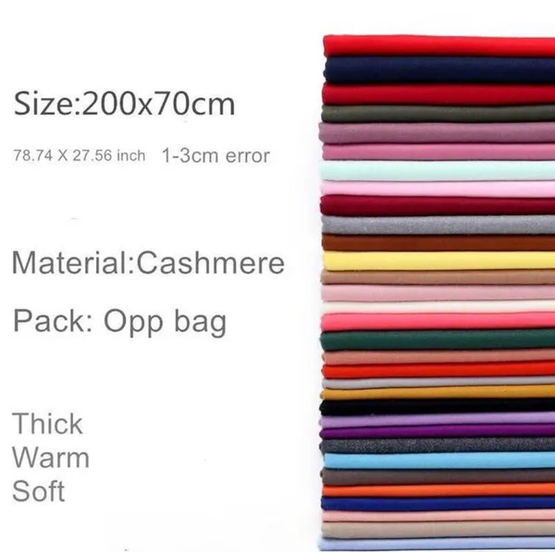 Women Cashmere Wool Scarf Wraps Warm Blanket Scarves Women Solid Color Cashmere Scarves with Tassel Poncho Cashmere Scarfs