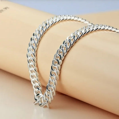 6mm Miami Cuban Link Chain Necklace and Bracelet Set In 925 Sterling Silver
