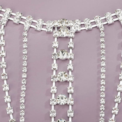 Rhinestones Sexy Shoulder Bra Body Chain Fringe Tassels Body Jewelry Wedding Arm Chain Summer Beach Bikini Shoulder Harness for Women Brides (Type C)