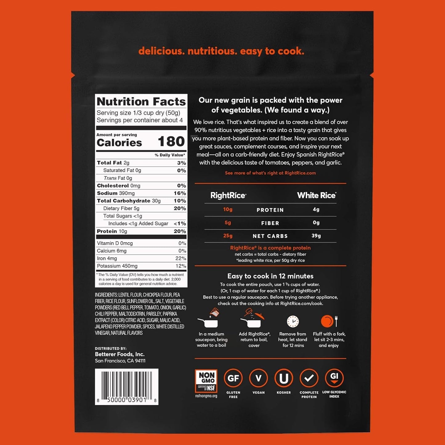 '- Spanish (7Oz. Pack of 1) - Made from Vegetables - High Protein, Vegan, Non GMO, Gluten Free