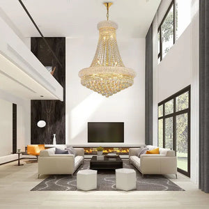 14-Lights Crystal Chandelier Modern French Empire Pendant Lamp Ceiling Hanging Lighting Fixture
