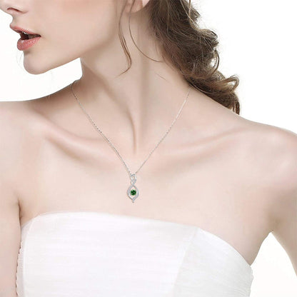 Birthday Gifts for Mom Women Endless Love Necklace 925 Sterling Silver with June July Birthstones Pearl Ruby Jewelry Gifts for Her