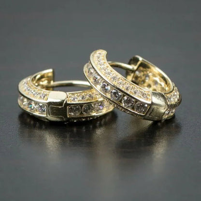 Mens Earrings Jewelry Trendy Silver Plated & Gold Earring Men Women Micro Pave Lab Diamond Hoop Earring Daily Casual Party Gold Earrings Silver Earrings