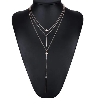 Elegant Multilayer Women Pendent Necklace Long Chain Necklace bo