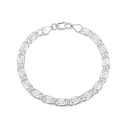 Fashion Beautiful 925 Silver Solid Bracelet for Women Men Chain Charm Classic Wedding Gift High Quality Jewelry