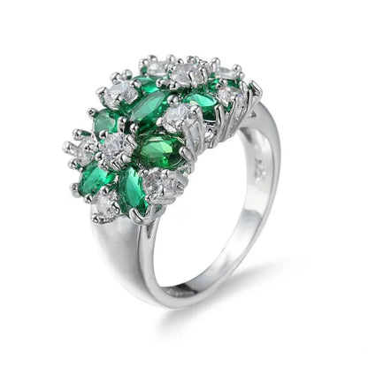 Fashion Women 925 Sterling Silver Sapphire & White Topaz Gemstones Rings Size 6 7 8 9 10