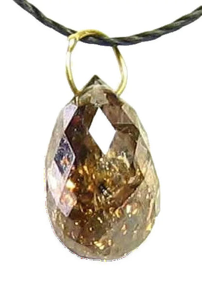 1.19 Cts Champagne Diamond Briolette 18K Pendant | 8X5X3Mm | 1 Diamond |