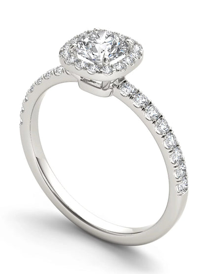 1Ct TDW Diamond 14K White Gold Halo Engagement Ring (H-I, I2)