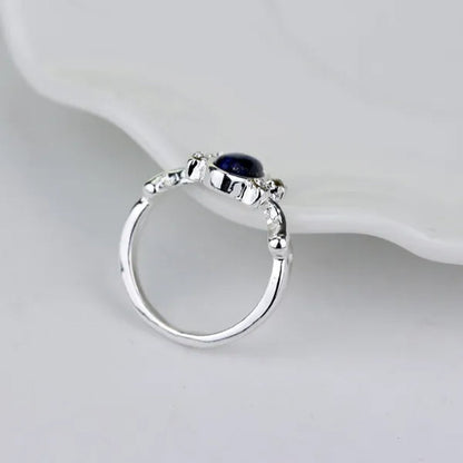 1 pc The Vampire Diaries Rings Elena Gilbert Daylight Rings Vintage Crystal Ring With Blue Lapis Fashion Movies Jewelry Cosplay