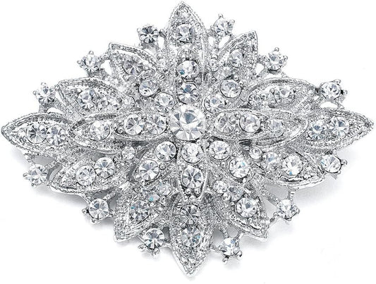 Vintage Wedding Jewelry Crystal Bridal Brooch Pin for Brides, Bridesmaids, Mother of the Bride