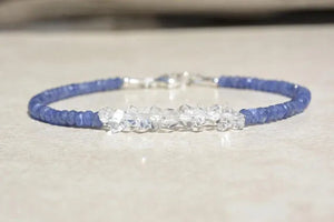 Sapphire Bracelet Natural Blue Sapphires Sapphire Birthstone Bracelet Beaded Bracelet