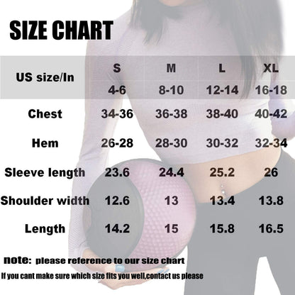 Women'S Long Sleeves Workout Crop Tops Seamless Sports Shirts Fitness Activewear - WORLD TIME VISITS