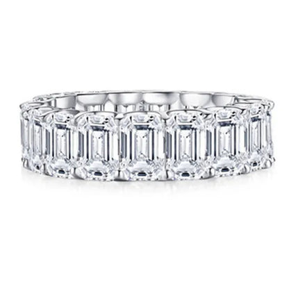 Personality Stackable Wedding Bands for Women Fashion 925 Sterling Silver Diamond Ring Shiny Natural Gemstone Luxury Jewelry Elegant Bride Engagement Party Accessories Promise Rings Size 5-11