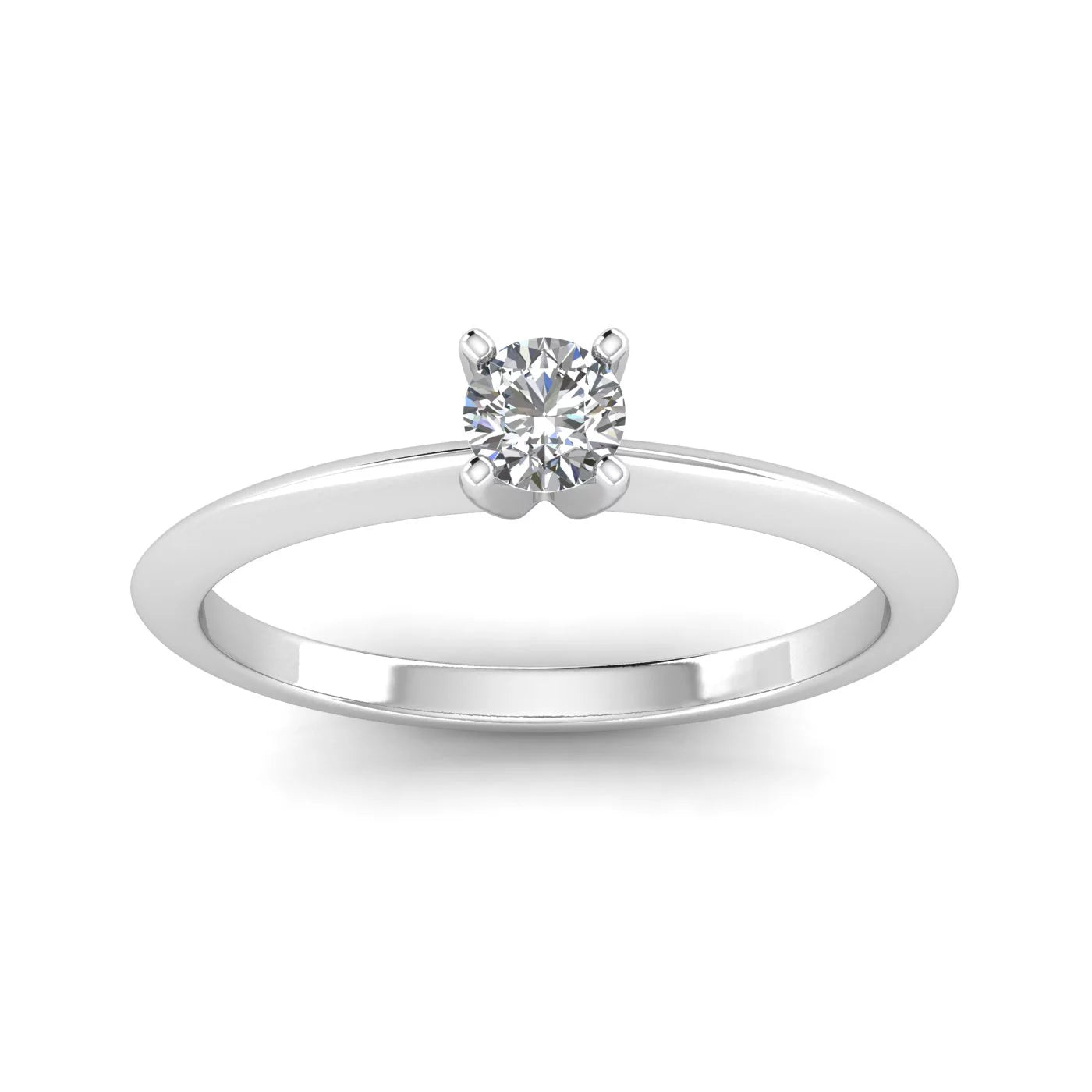 G/SI 1/5Ct Diamond Solitaire Engagement Ring in Sterling Silver