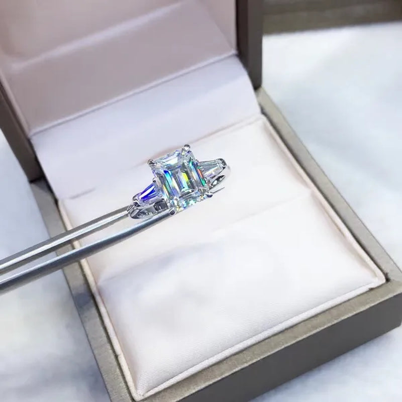 emerald cut diamond engagement ring
