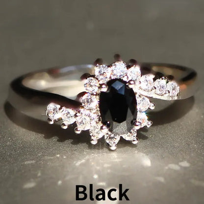 Exquisite Natural Sapphire Gemstones Opal Birthstone Bride Princess Wedding Engagement Strange Ring Size 5 6 7 8 9 10 11