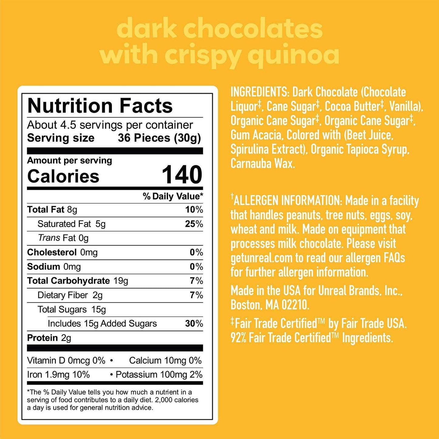 , Candy Coated Chocolate Crispy Quinoa Gems Bag, 5 Ounce