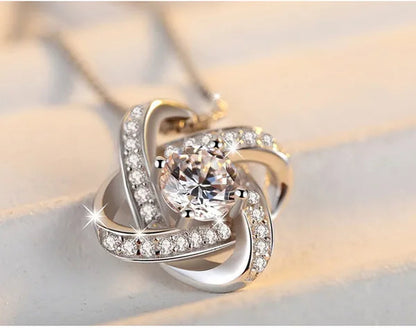 To My Beautiful Daughter S925 Sterling Silver Cubic Zirconia Knot Necklace Daughter Birthday Gift Ideas Message Card Gifts